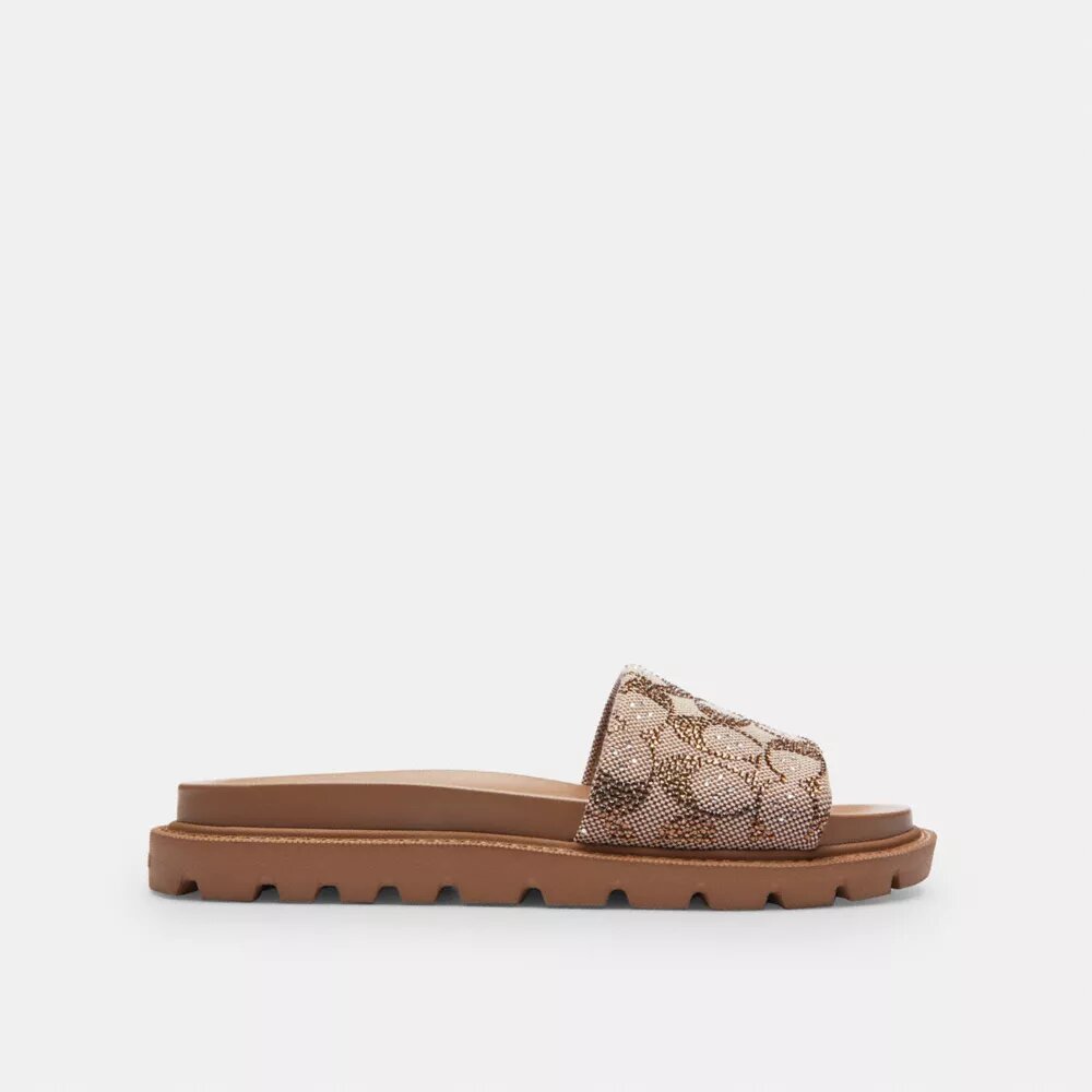 Sandalias Brynn Slide en jacquard con cristales característico