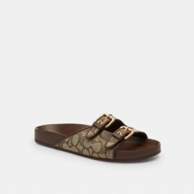 Sandalias con hebilla en jacquard exclusivo