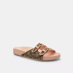 Sandalias con hebilla en jacquard exclusivo