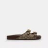 Sandalias con hebilla en jacquard exclusivo