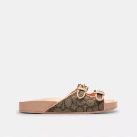 Sandalias con hebilla en jacquard exclusivo
