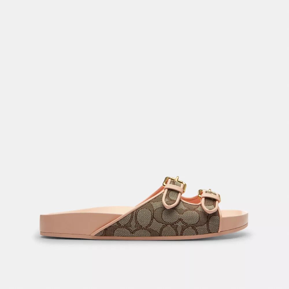 Sandalias con hebilla en jacquard exclusivo
