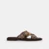 Sandalias con hebilla entrecruzada en jacquard exclusivo