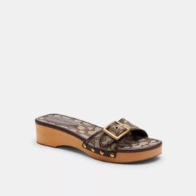 Sandalias de madera Margot en jacquard exclusivo
