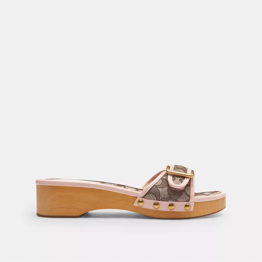Sandalias de madera Margot en jacquard exclusivo