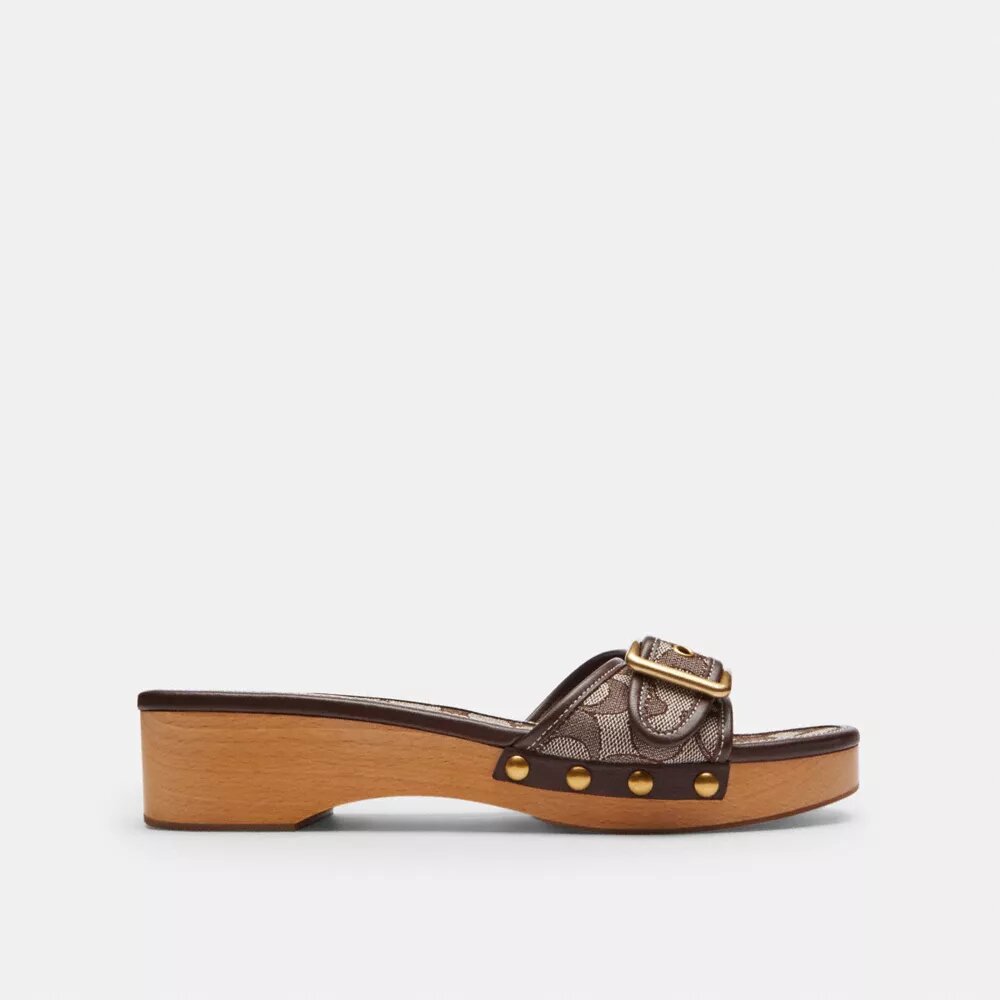 Sandalias de madera Margot en jacquard exclusivo
