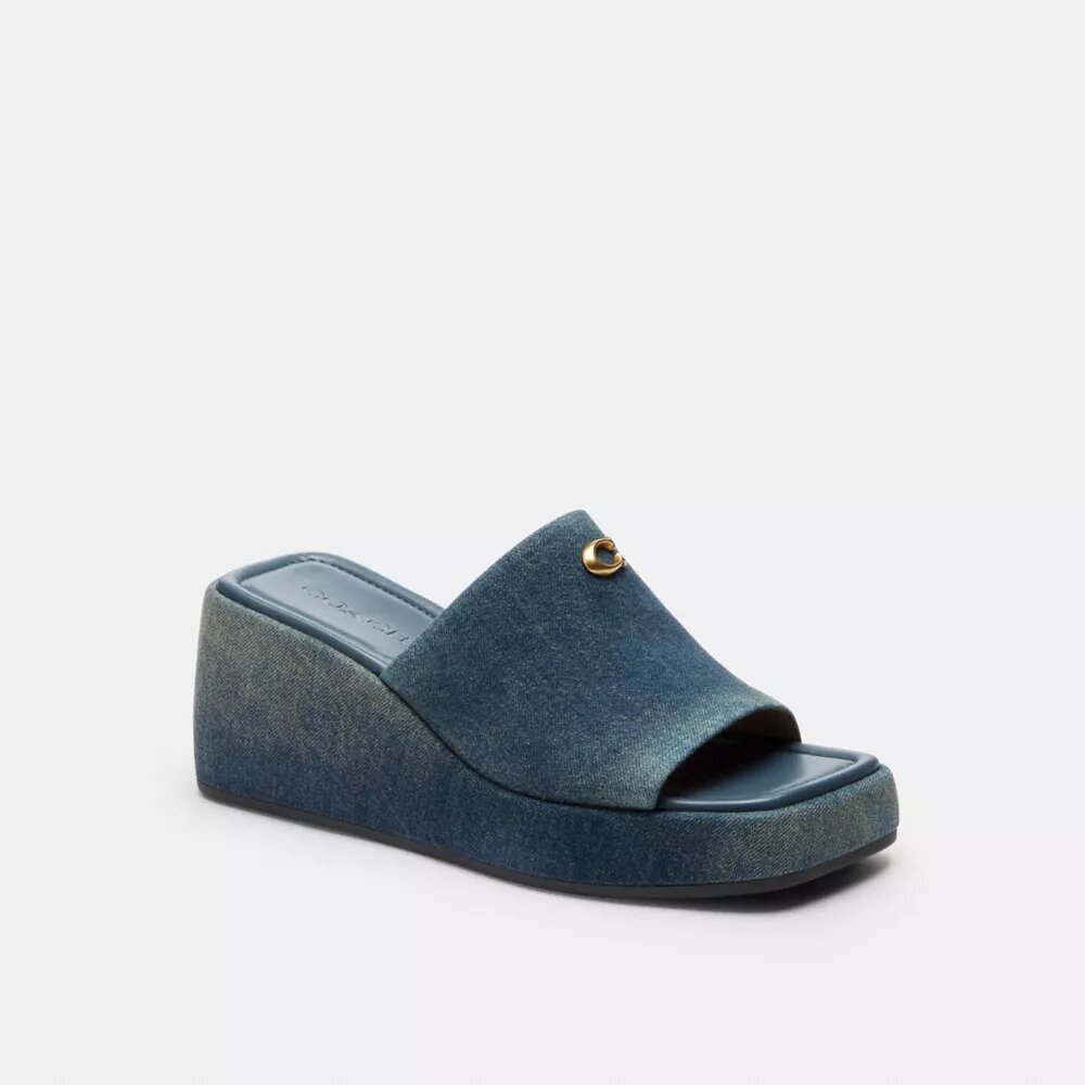 Sandalias de plataforma Marie en denim desgastado