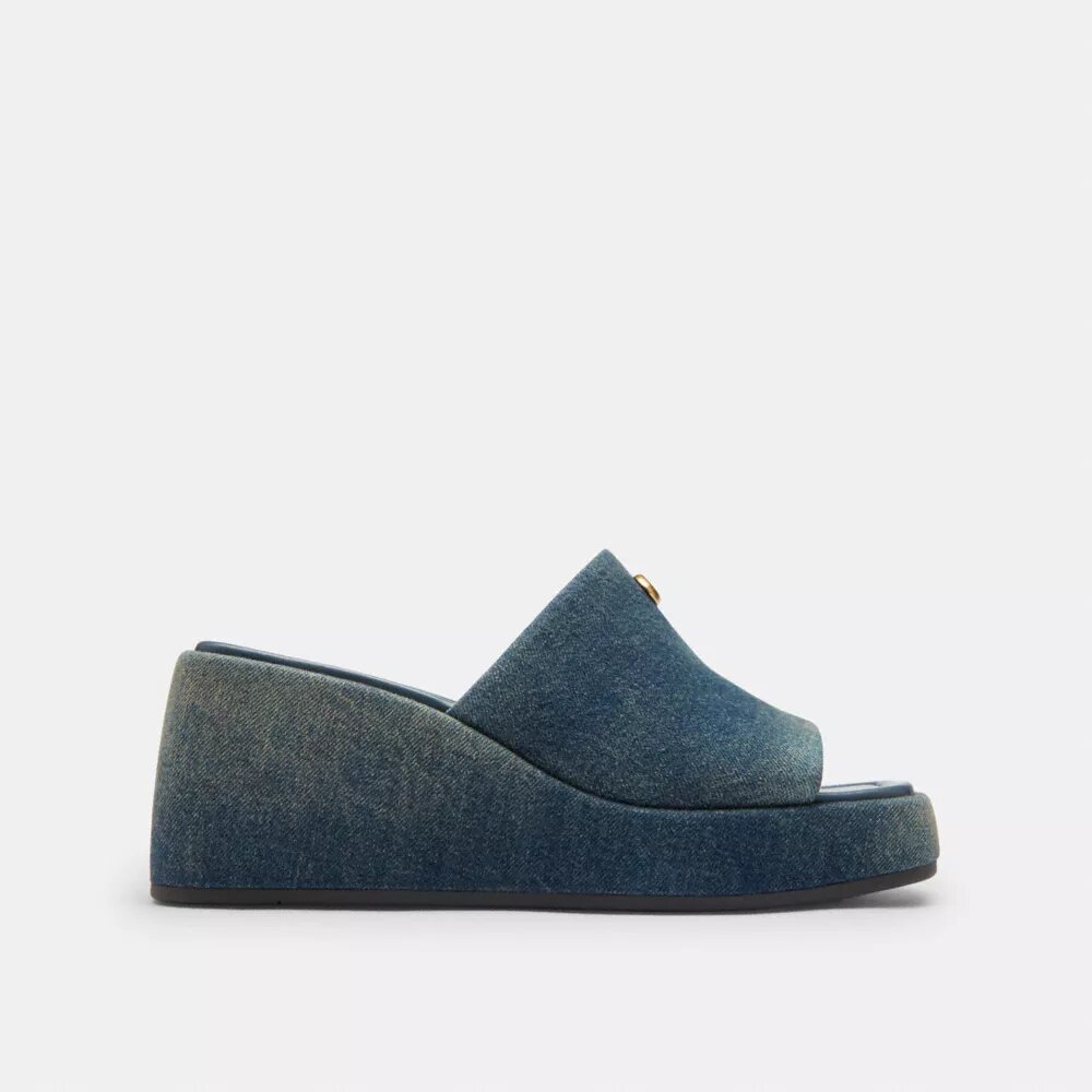 Sandalias de plataforma Marie en denim desgastado