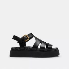 Sandalias de suela de tacos y jacquard exclusivo