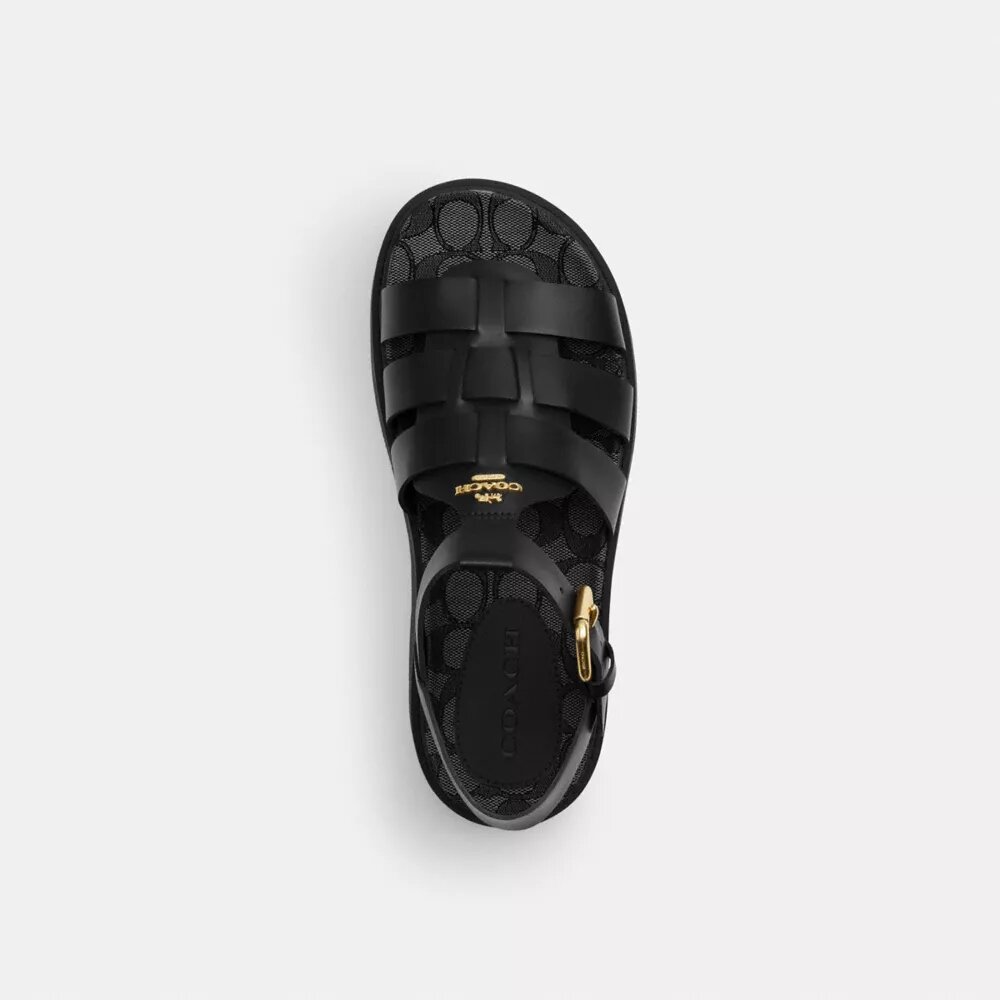 Sandalias de suela de tacos y jacquard exclusivo