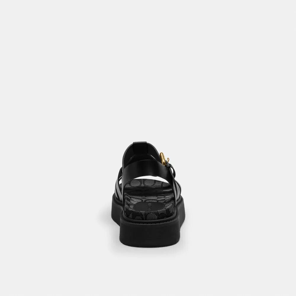 Sandalias de suela de tacos y jacquard exclusivo