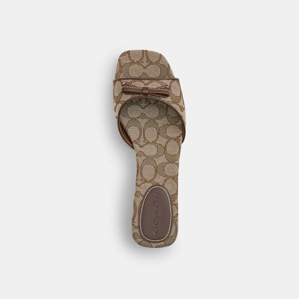 Sandalias de tacón bajo con lazo en jacquard exclusivo