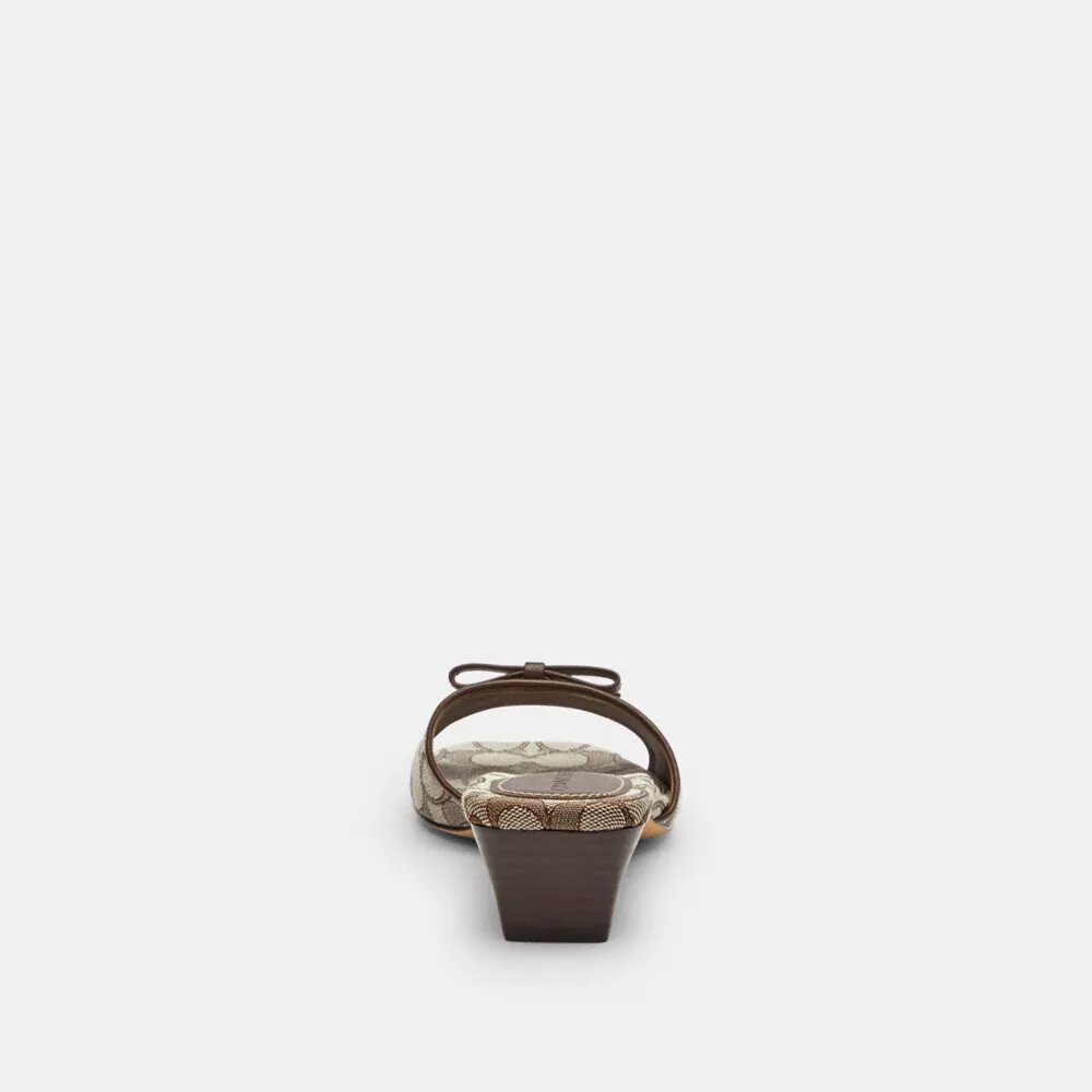 Sandalias de tacón bajo con lazo en jacquard exclusivo