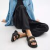 Sandalias de tiras en jacquard exclusivo