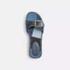 Sandalias Margot de madera con patchwork de denim característico