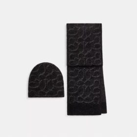 Set de regalo con gorro y bufanda metálicos exclusivos