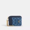 Tarjetero con cremallera en denim exclusivo