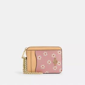 Tarjetero con cremallera y estampado floral