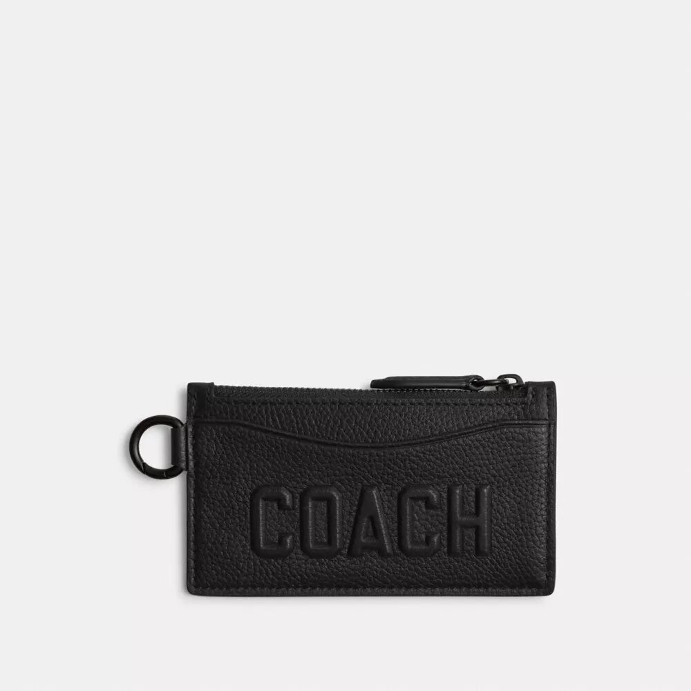 Tarjetero con cremallera y gráfico de Coach