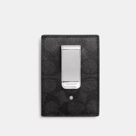 Tarjetero con pinza para billetes en Signature Canvas