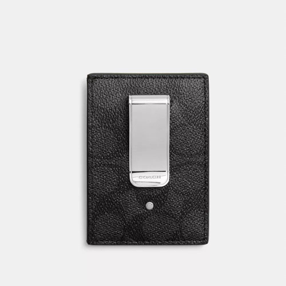 Tarjetero con pinza para billetes en Signature Canvas