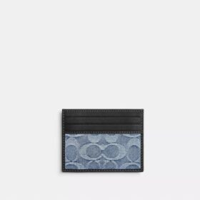 Tarjetero delgado para DNI en denim exclusivo «Loved»