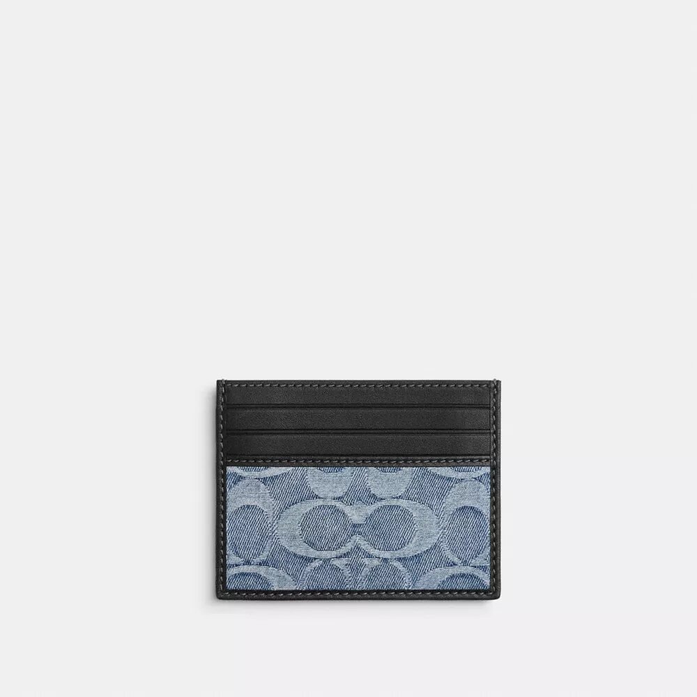 Tarjetero delgado para DNI en denim exclusivo «Loved»