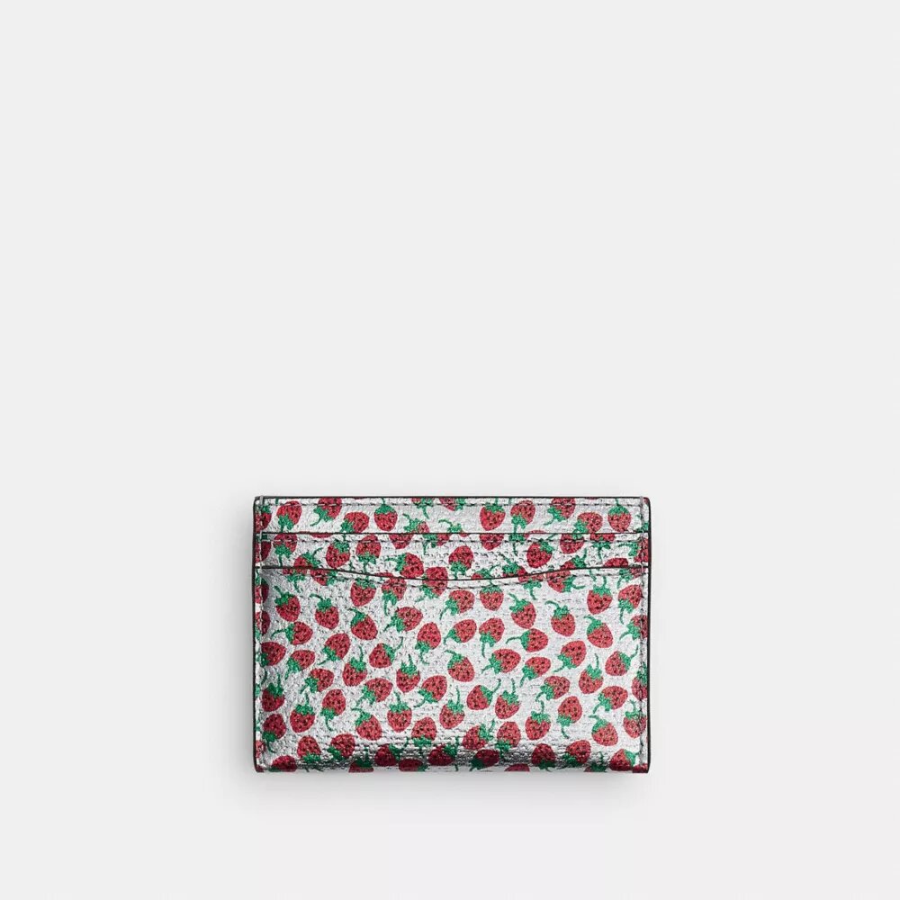 Tarjetero esencial con estampado de fresas