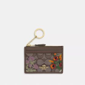Tarjetero Mini Skinny en jacquard exclusivo con bordado floral