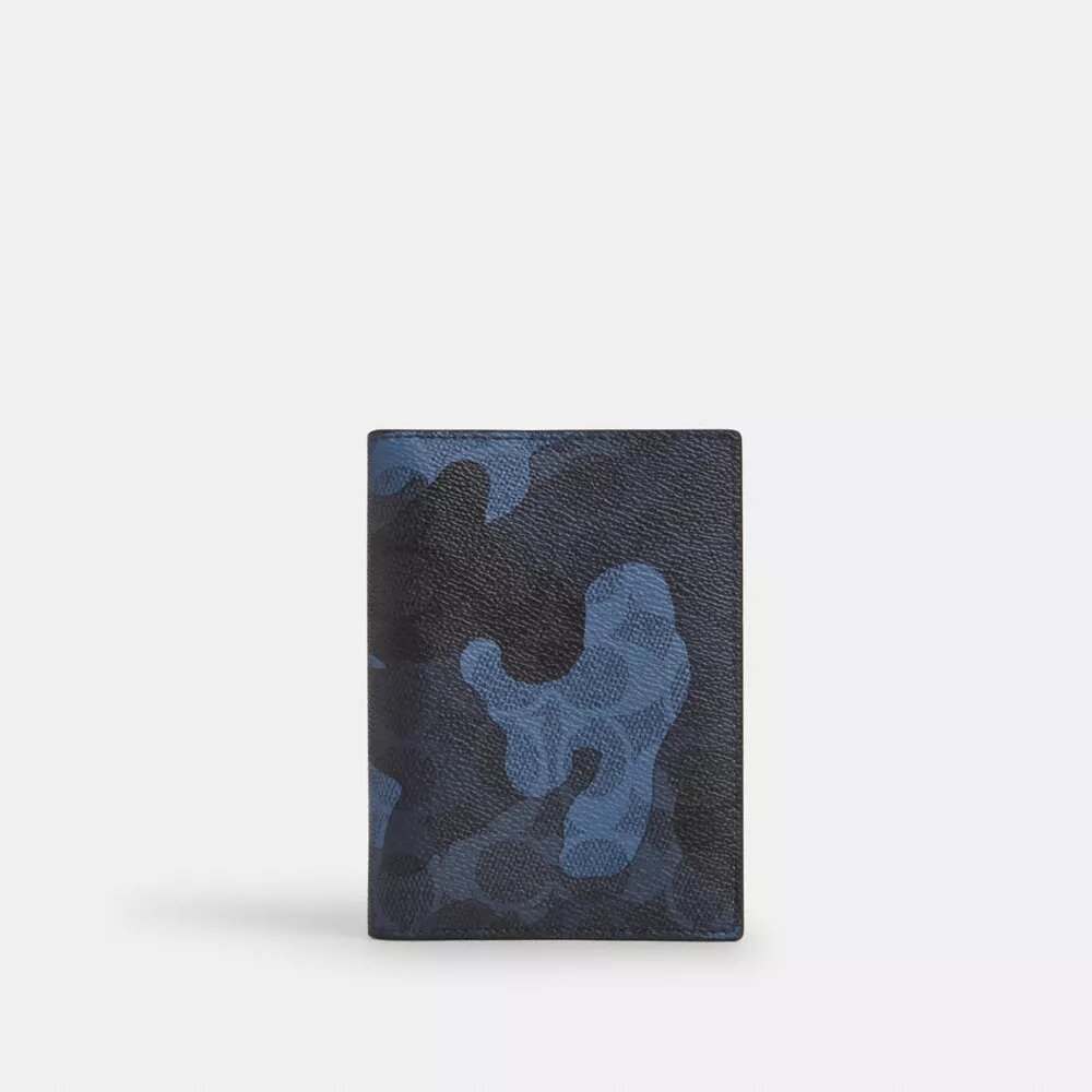 Tarjetero para pasaporte con estampado de camuflaje exclusivo