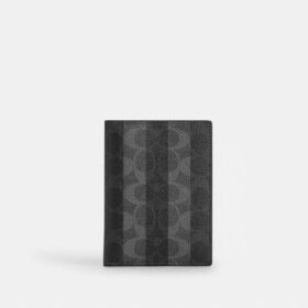Tarjetero para pasaporte en Signature Canvas con rayas