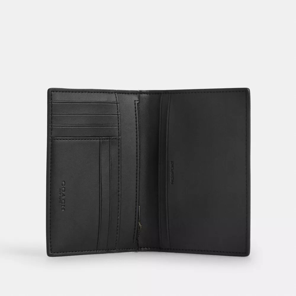 Tarjetero para pasaporte en Signature Canvas con rayas