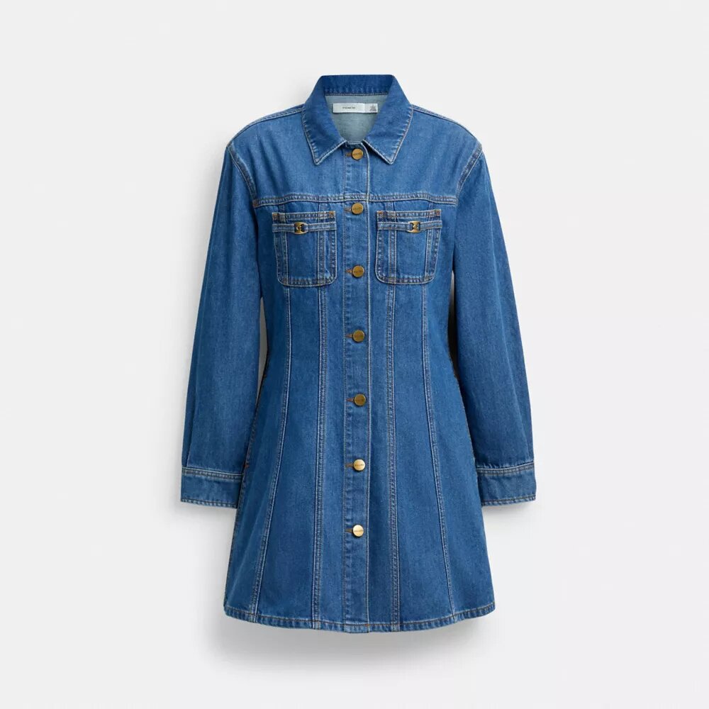 Vestido vaquero de manga larga de algodón orgánico