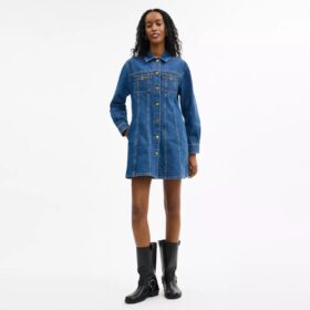 Vestido vaquero de manga larga de algodón orgánico