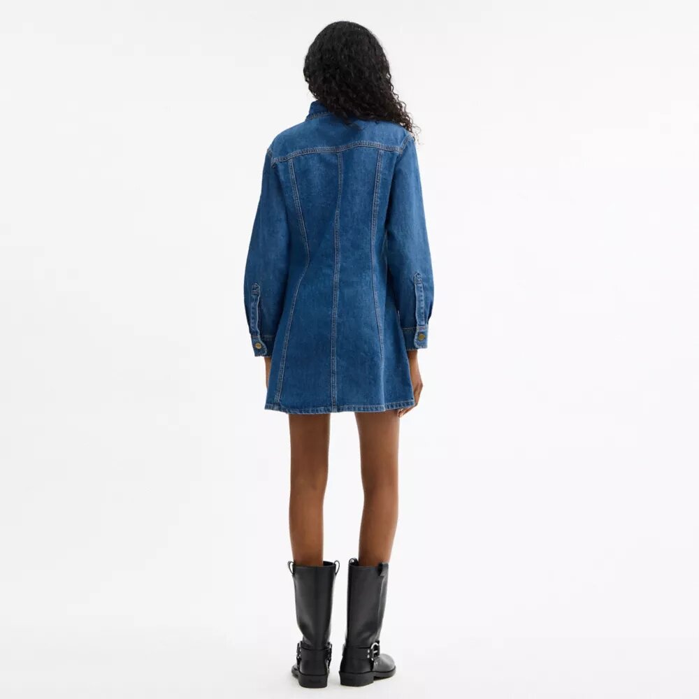 Vestido vaquero de manga larga de algodón orgánico