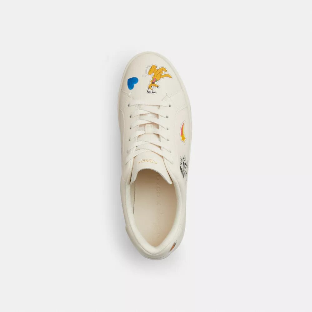 Zapatillas altas de Disney x Coach con estampado de pegatinas