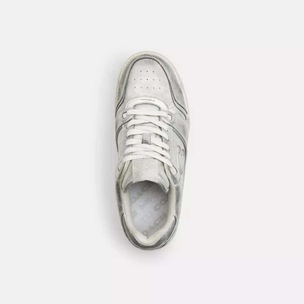 Zapatillas Soho en piel metalizada desgastada