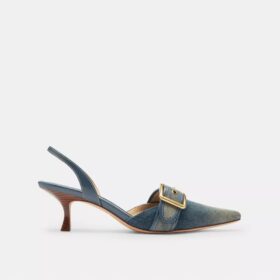 Zapatos destalonados Margot en denim desgastado