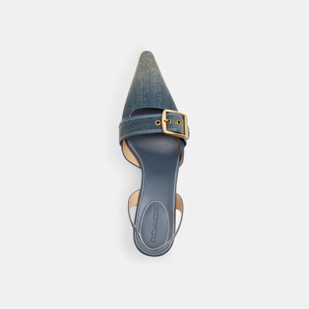 Zapatos destalonados Margot en denim desgastado