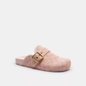 Zuecos con hebilla de archivo en lona jacquard Signature Canvas