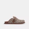 Zuecos con hebilla en jacquard exclusivo