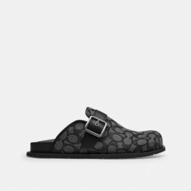 Zuecos con hebilla en jacquard exclusivo