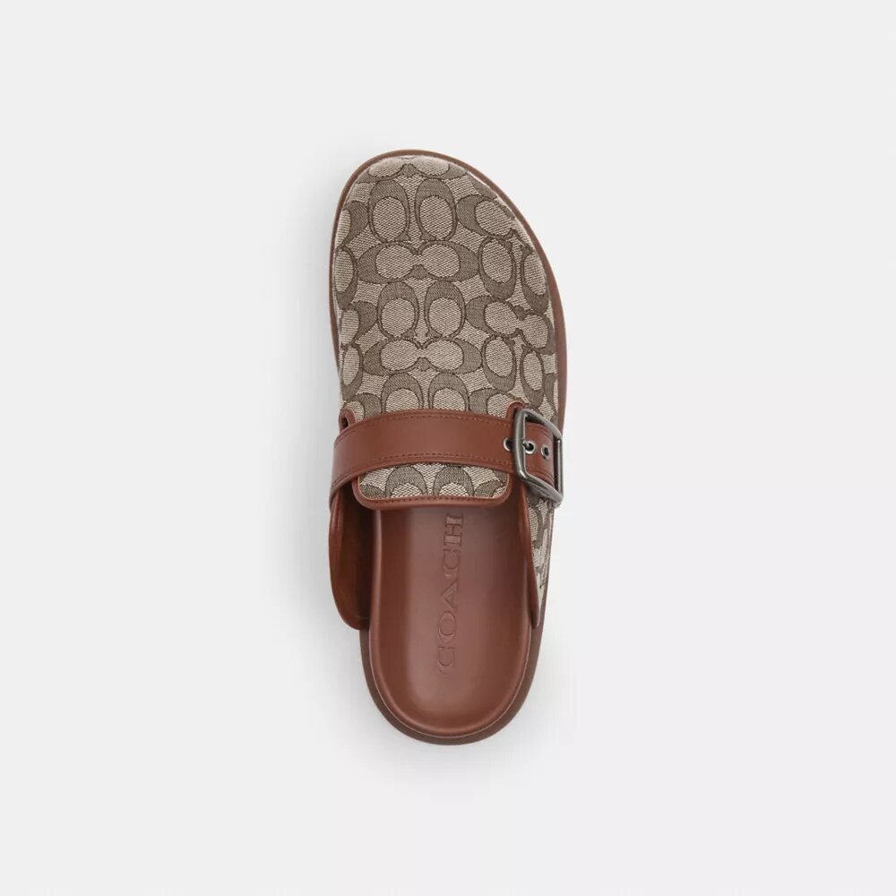 Zuecos con hebilla en jacquard exclusivo