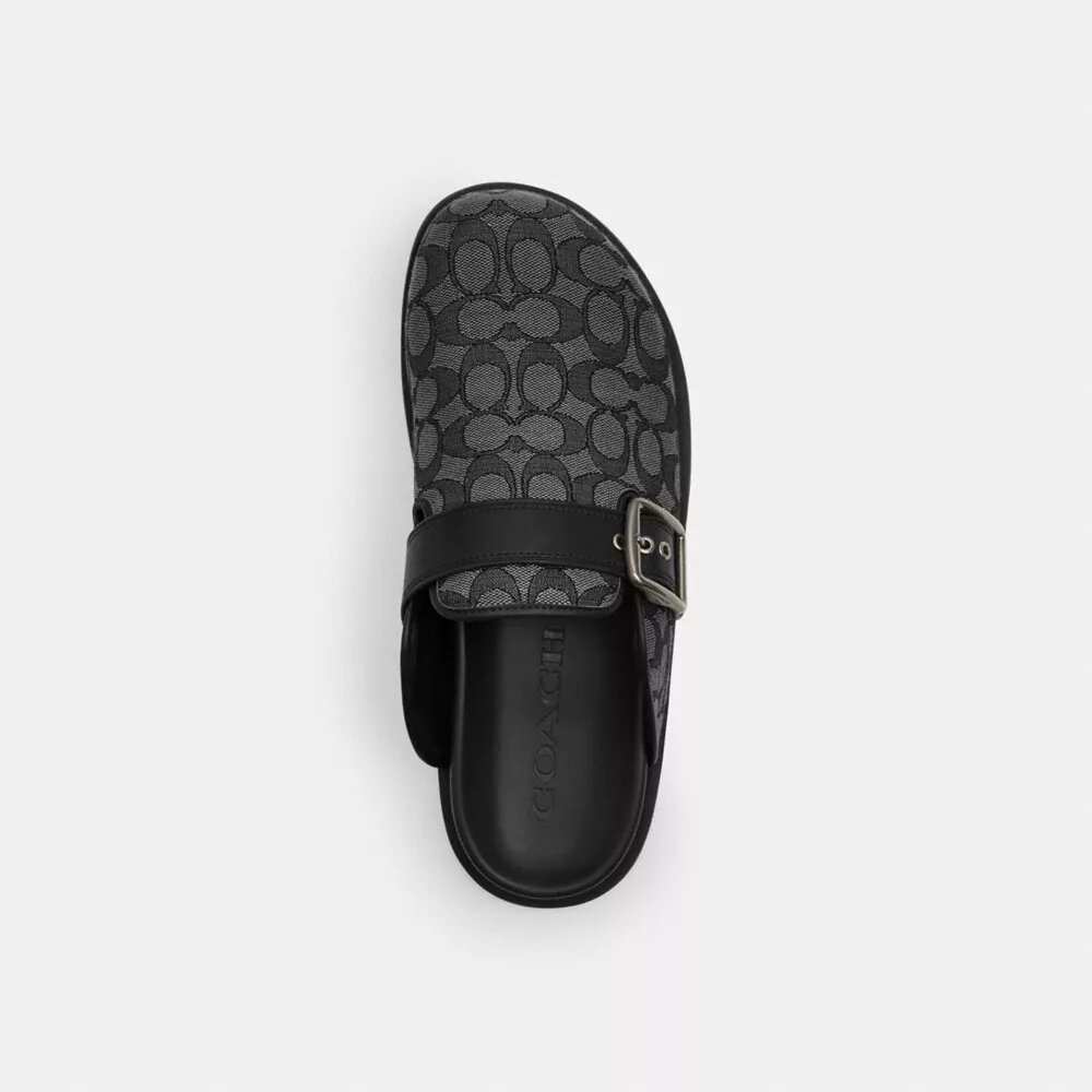 Zuecos con hebilla en jacquard exclusivo